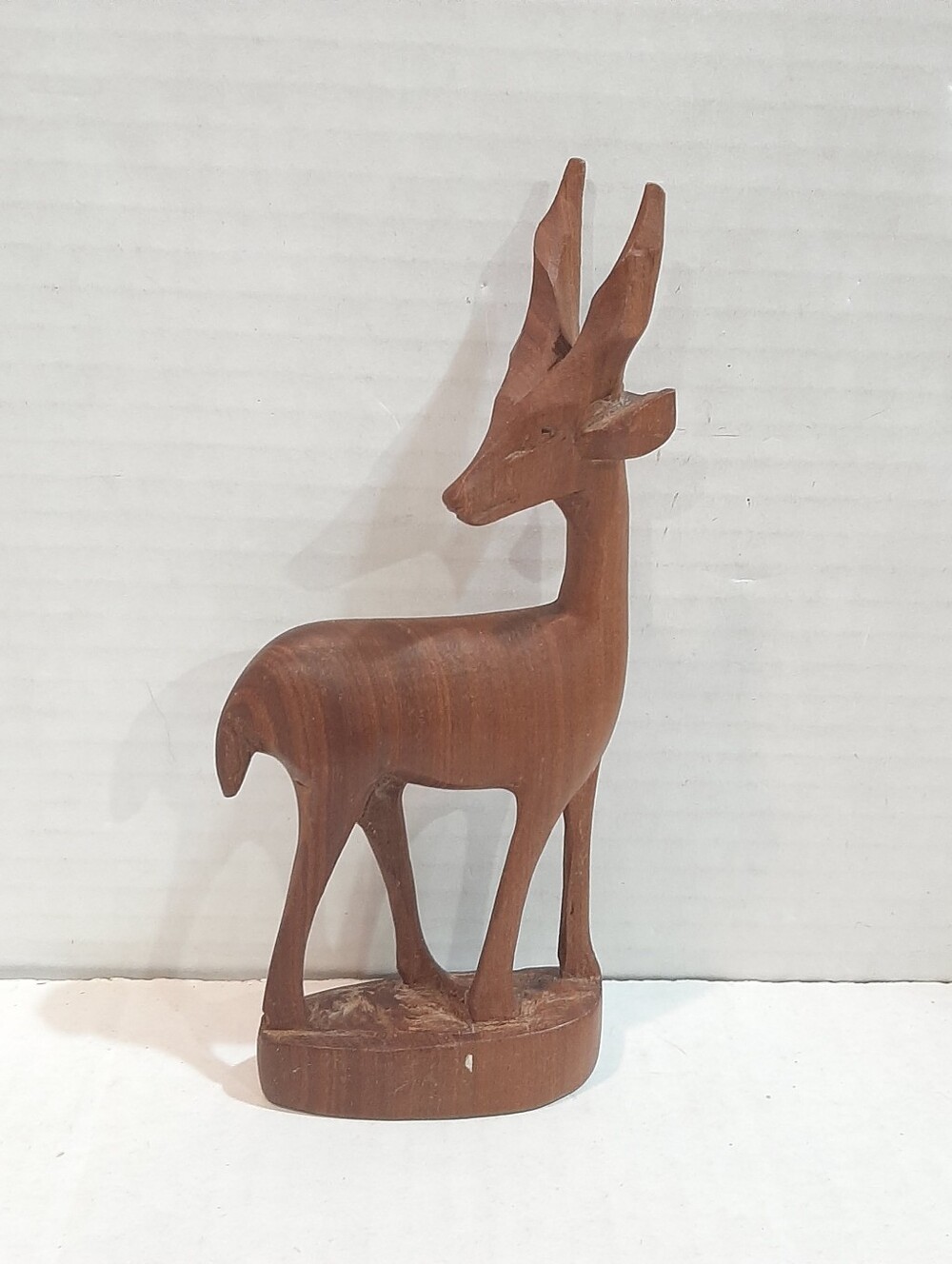 Wooden Antelope Gazelle 8" Tall Figurine Woodland Cottagecore Decor